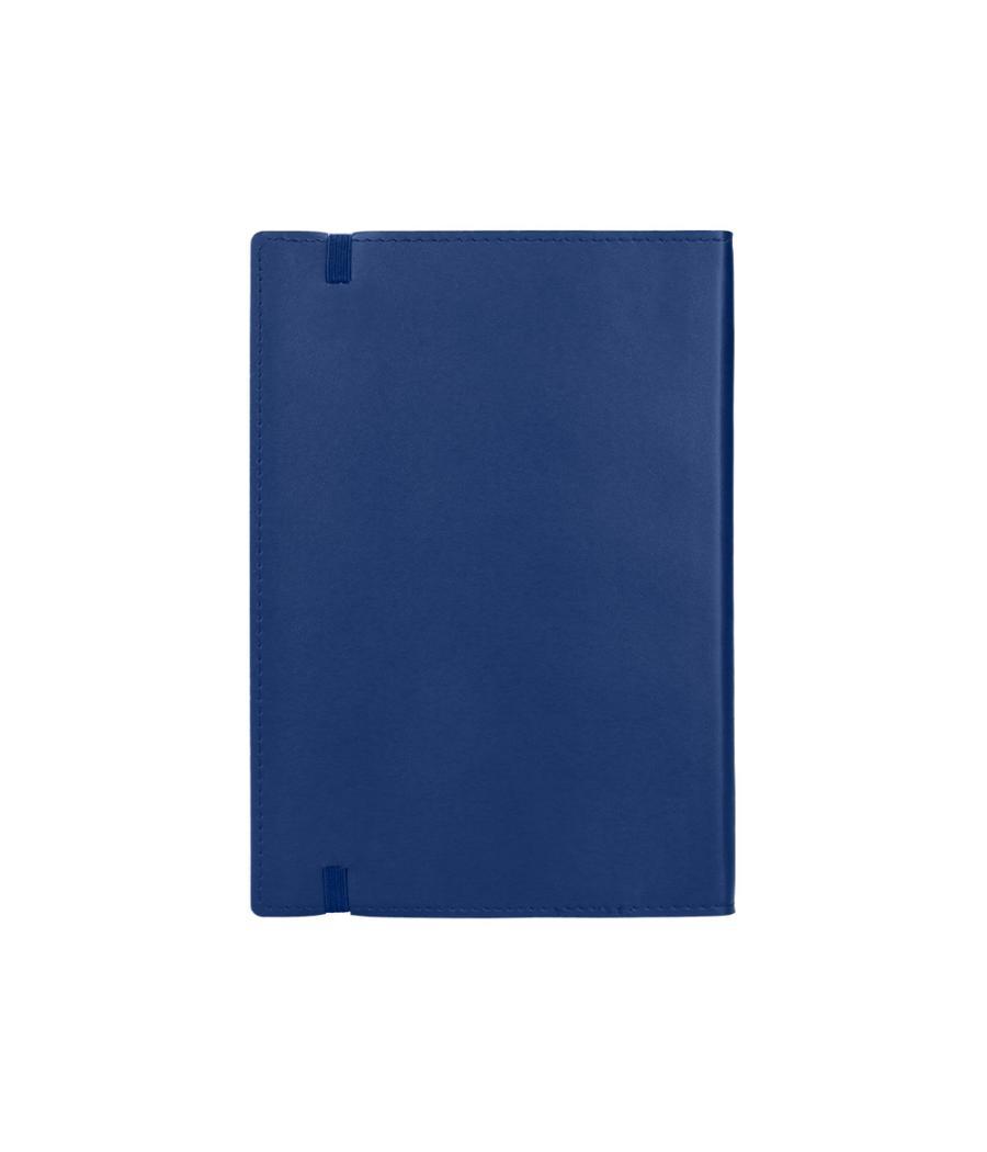 Libreta liderpapel simil piel a5 120 hojas 70g/m2 horizontal sin margen azul