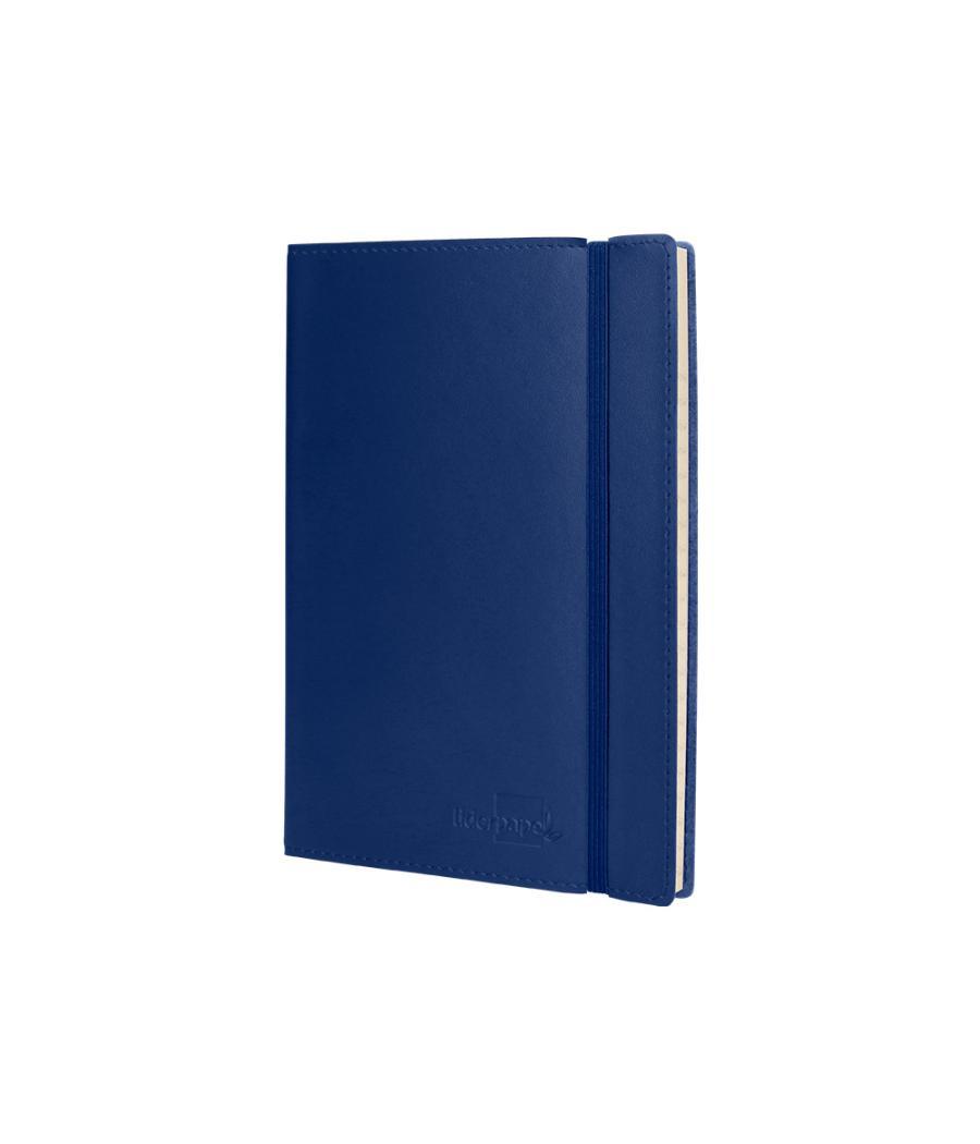 Libreta liderpapel simil piel a5 120 hojas 70g/m2 horizontal sin margen azul