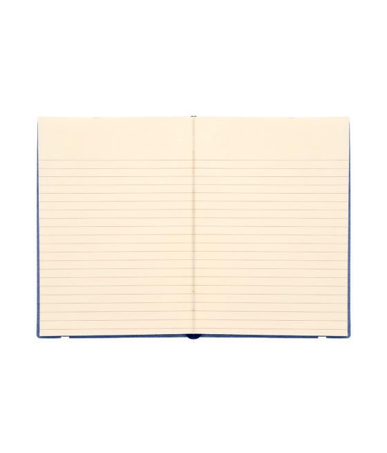 Libreta liderpapel simil piel a5 120 hojas 70g/m2 horizontal sin margen azul