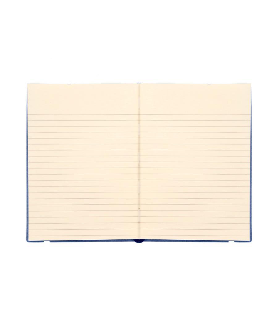 Libreta liderpapel simil piel a5 120 hojas 70g/m2 horizontal sin margen azul