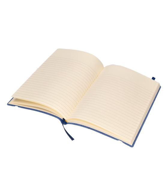 Libreta liderpapel simil piel a5 120 hojas 70g/m2 horizontal sin margen azul