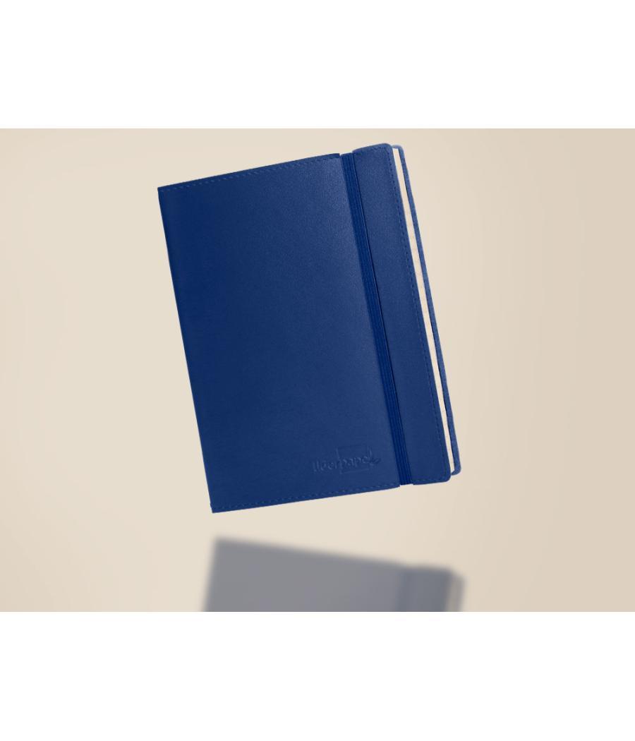 Libreta liderpapel simil piel a5 120 hojas 70g/m2 horizontal sin margen azul