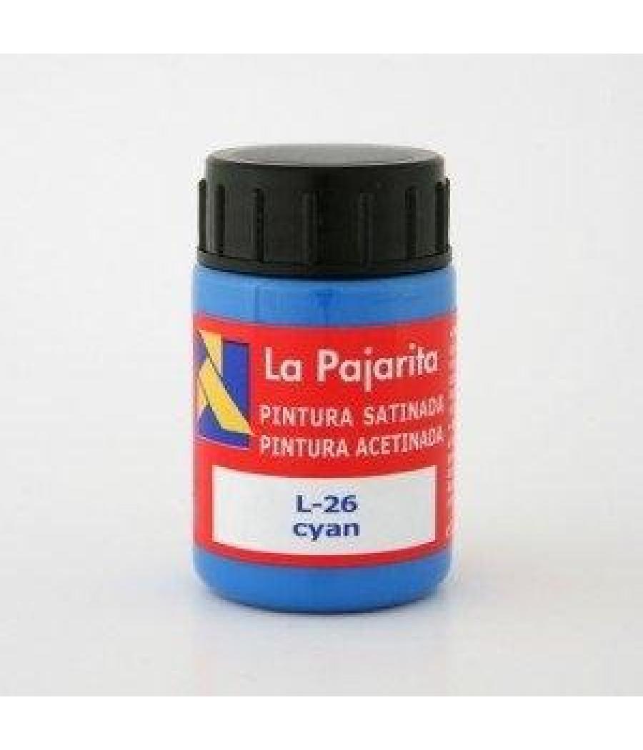 La pajarita témpera escolar bote de 35ml satinada azul cyan l-26