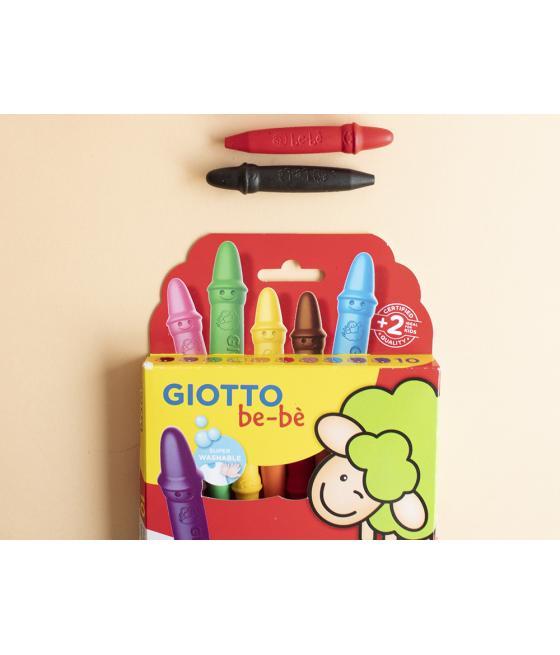 Lápices cera giotto super bebe caja de 10 colores surtidos + sacapuntas