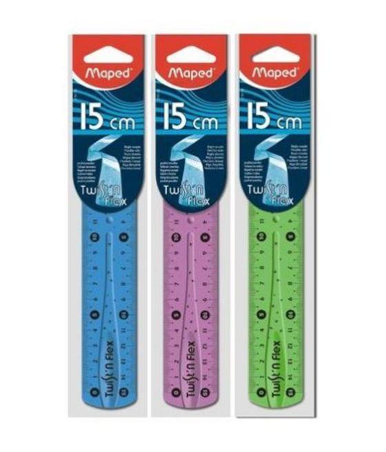 Maped regla twist´n flex decorada doble graduación 15 cm colores surtidos