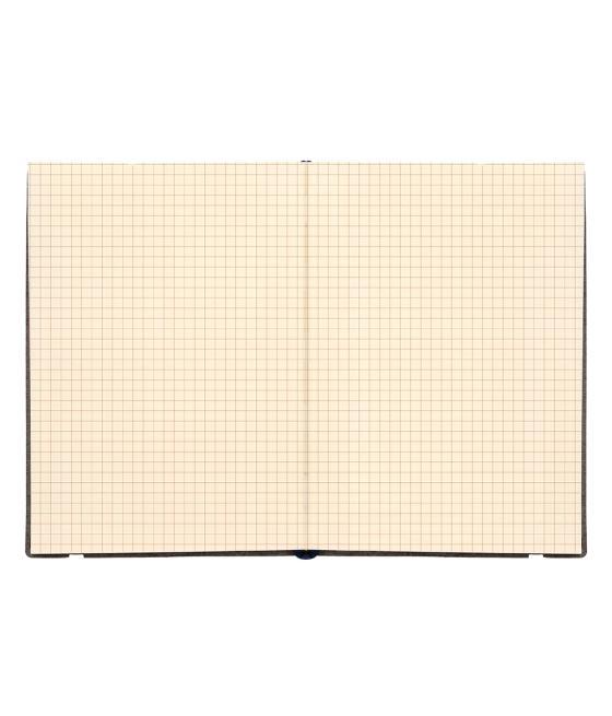 Libreta liderpapel simil piel a5 120 hojas 70g/m2 cuadro 4mm sin margen negro