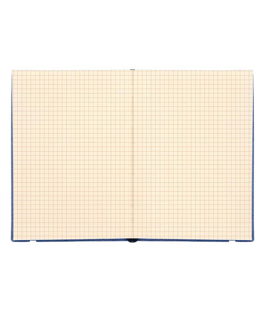 Libreta liderpapel simil piel a5 120 hojas 70g/m2 cuadro 4mm sin margen azul