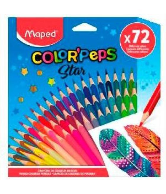 Maped lápices de colores color´peps star estuche de 72 c/surtidos