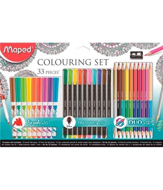 Maped kit de dibujo mandalas 33 piezas colores surtidos