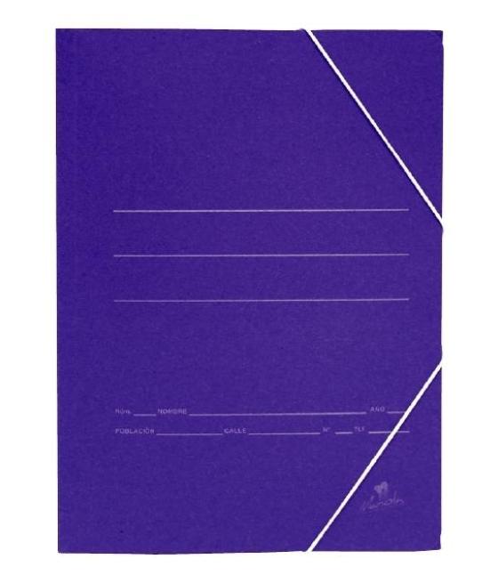 Mariola carpeta cartón básica 500gr cuarto c/gomas solapa 24x19cm cartón mate azul