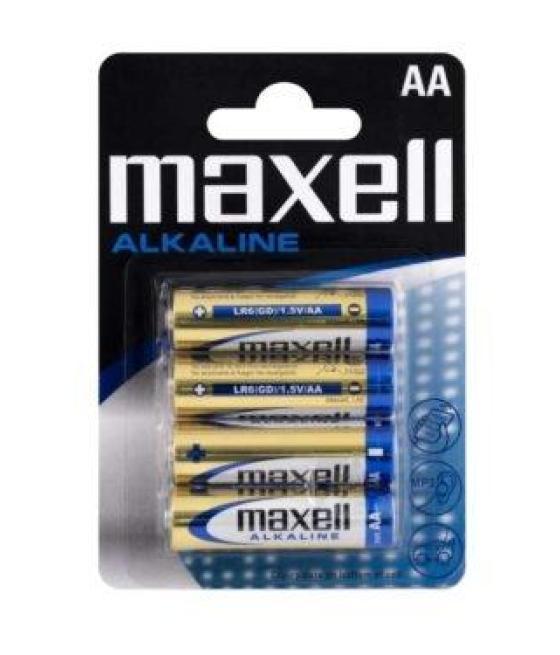 Maxell pilas alcalinas aa - lr06- pack 4 uds