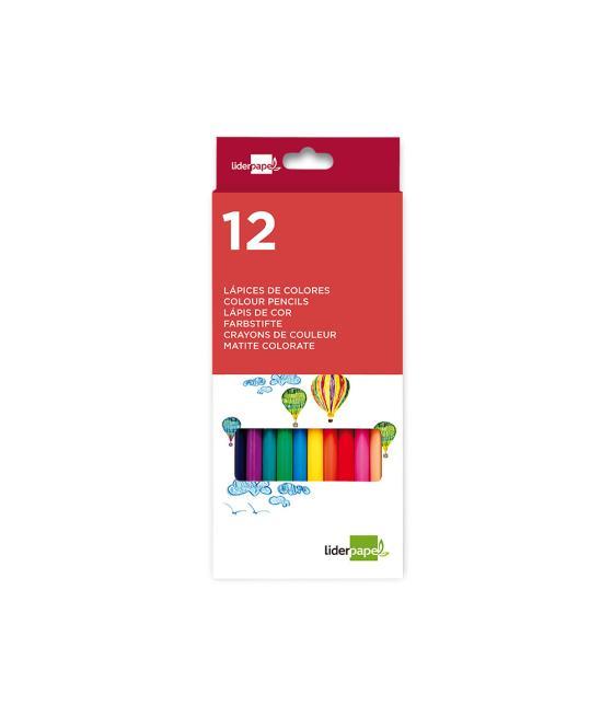Lápices de colores liderpapel caja de 12 unidades colores surtidos