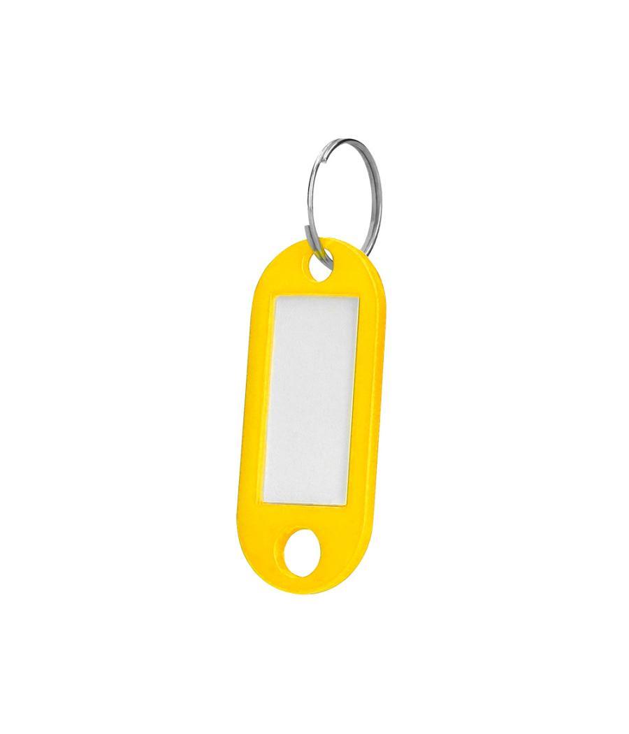 Llavero portaetiquetas q-connect color amarillo expositor de 100 unidades