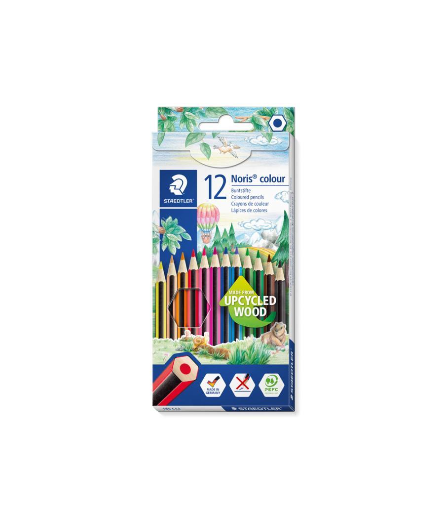 Lápices de colores staedtler noris colour slim triangular caja de 12 colores surtidos