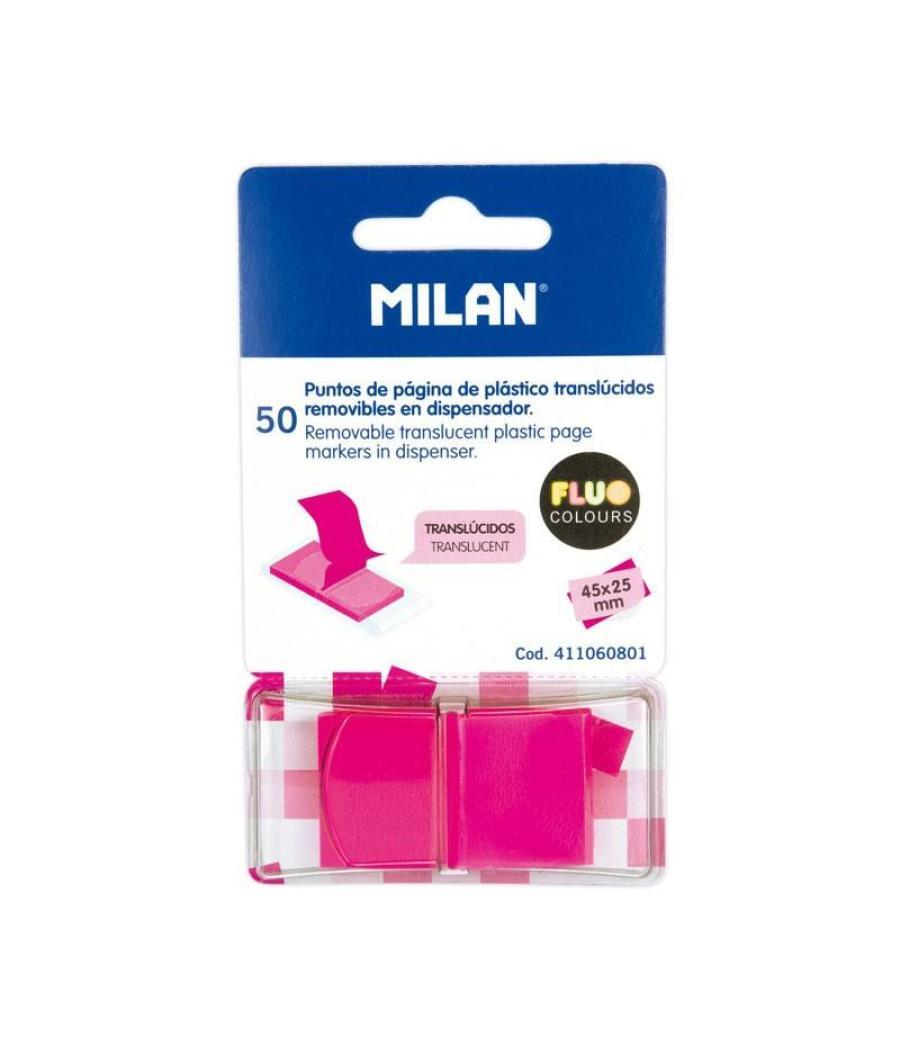 Milan marcadores de página removibles 50 puntos 45x25mm rosa traslúcido