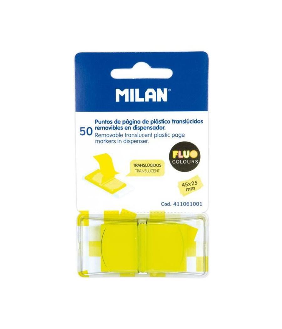 Milan marcadores de página removibles 50 puntos 45x25mm amarillo traslúcido