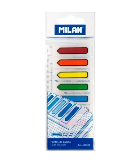 Milan bloc 120 marcadores de páginas adhesivos flecha de plástico transparente c/surtidos