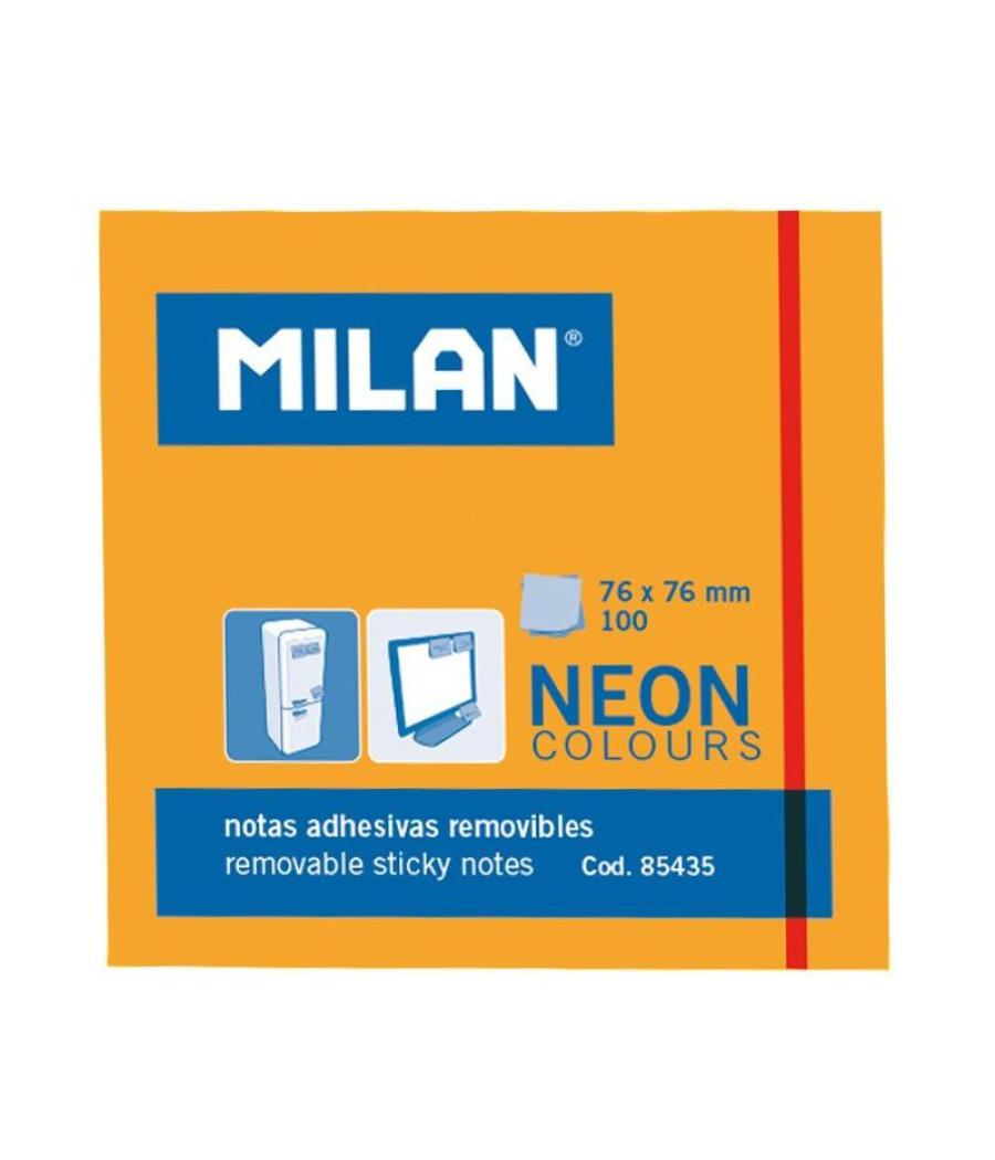Milan bloc notas adhesivas 100 hojas 76x76mm naranja neón