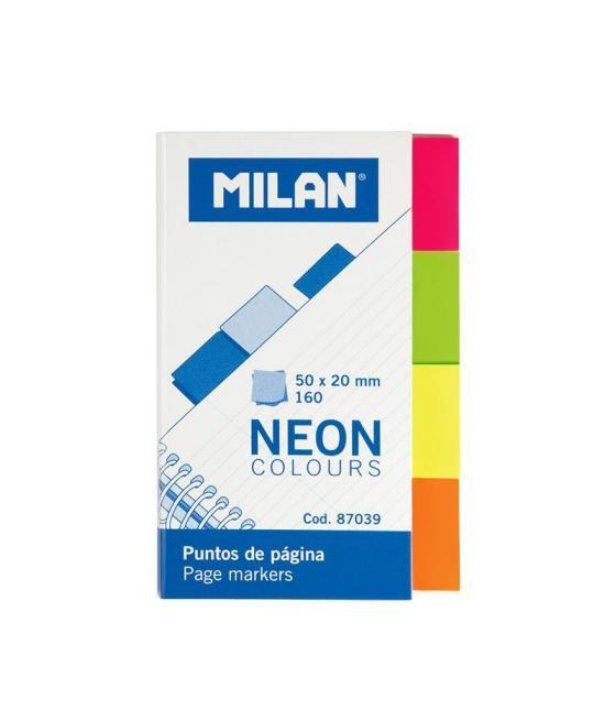 Milan marcadores de página 160 puntos 50x20mm 4 colores neón