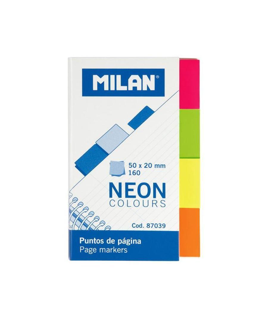 Milan marcadores de página 160 puntos 50x20mm 4 colores neón