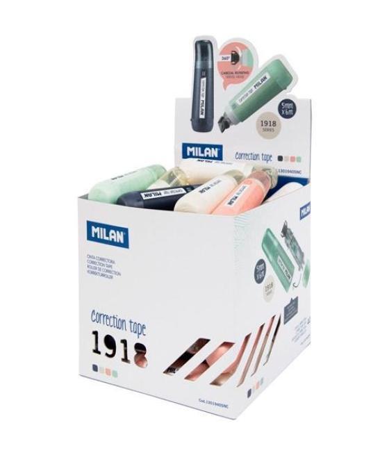 Milan cinta correctora cilíndrica 5mmx6m serie 1918 cubo expositor 40 ud c/surtidos