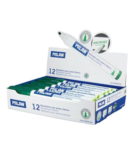 Milan rotulador pizarra blanca punta redonda verde caja 12 ud