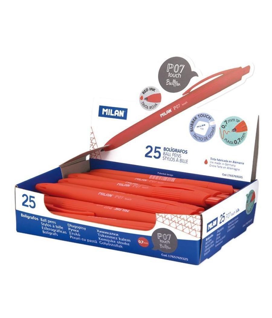 Milan boligrafo p1 touch rojo caja expositora 25u
