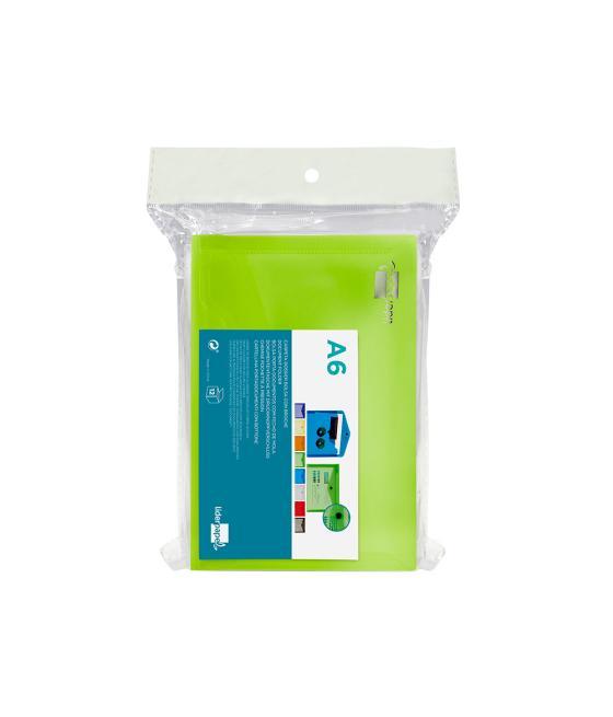 Carpeta liderpapel dossier broche 44233 polipropileno din a6 verde translucido