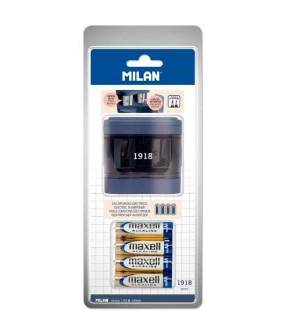 Milan afilalápices eléctrico maxi-regular serie 1918 c/depósito blister azul marino