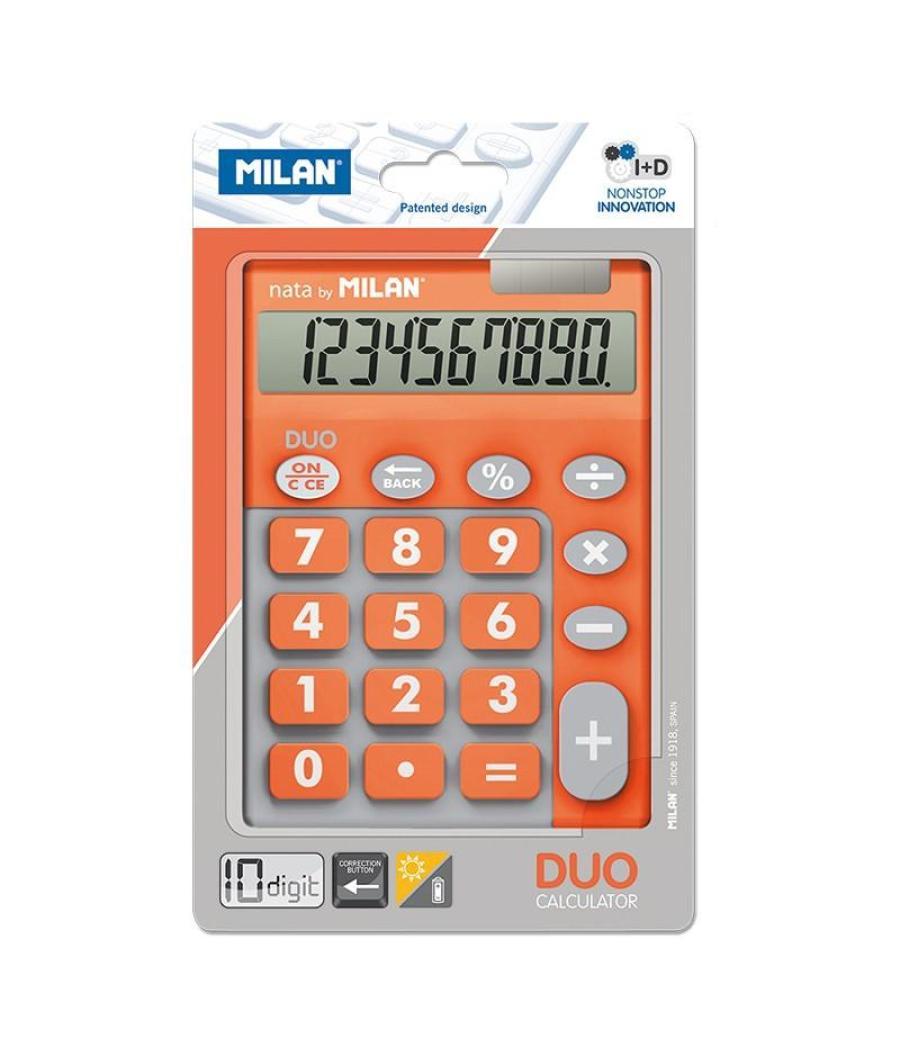 Milan calculadora duo 10 digitos dual blister naranja