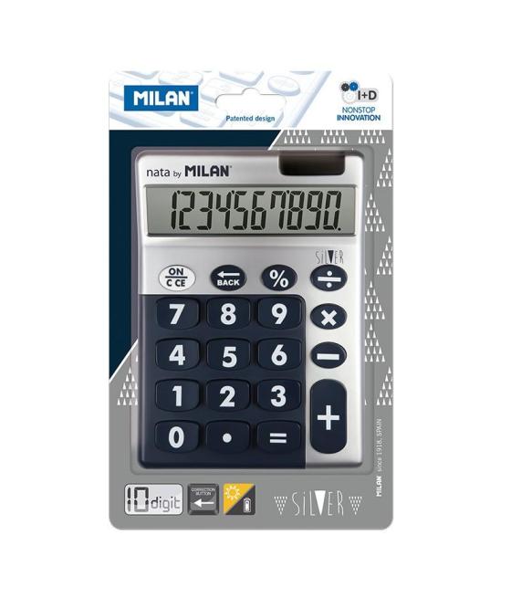 Milan calculadora azul silver 10 digitos dual blister