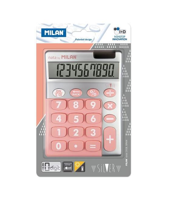 Milan calculadora rosa silver 10 digitos dual blister