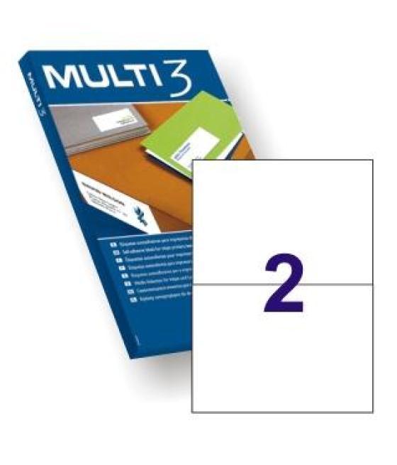 Multi-3 etiquetas adhesivas 210x148mm inkjet/láser c/rectos 2 x 100h blanco