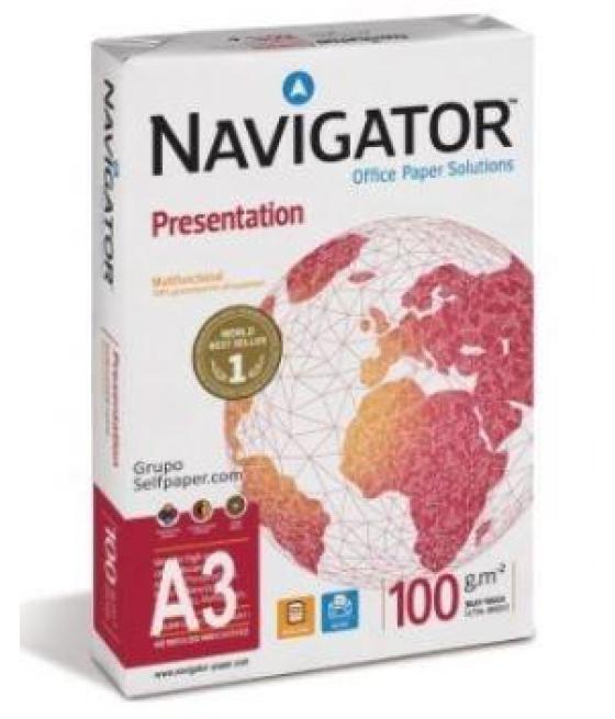 Navigator papel fotocopiadora din a3 100gr paquete de 500 hojas blanco