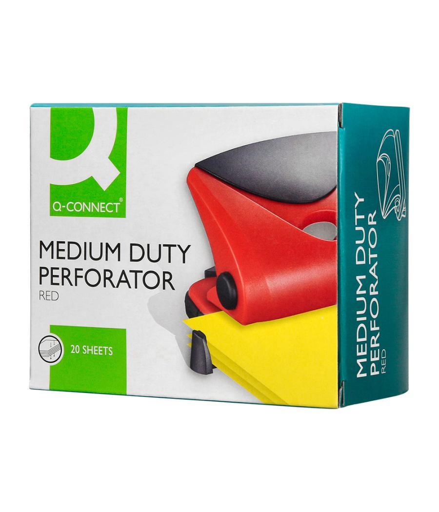 Taladrador q-connect kf02156 rojo abertura 2 mm capacidad 20 hojas