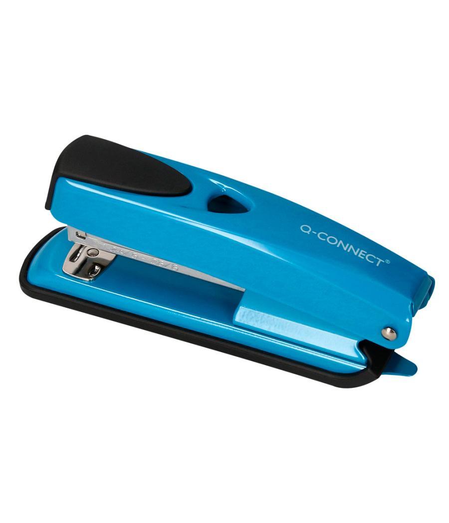 Grapadora q-connect kf02149 metálica azul capacidad 20 hojas