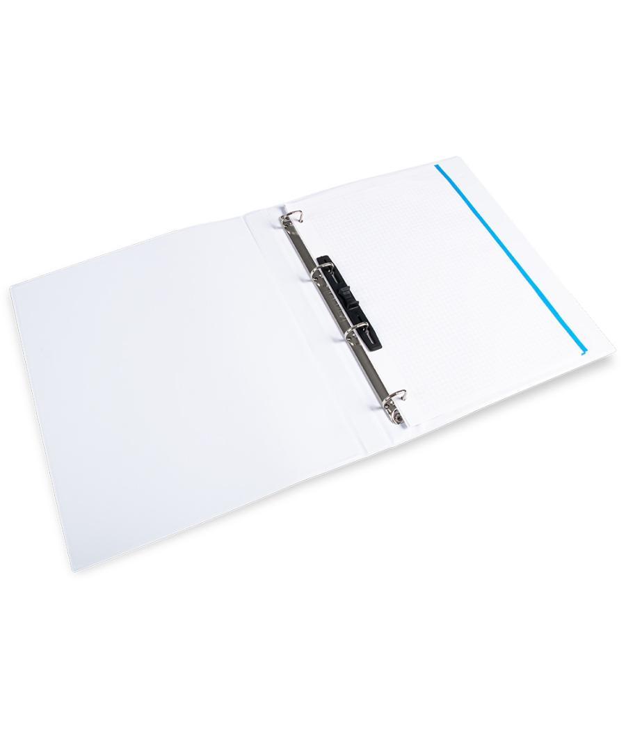 Carpeta canguro 4 anillas mixtas 16mm liderpapel a4 plástico blanca