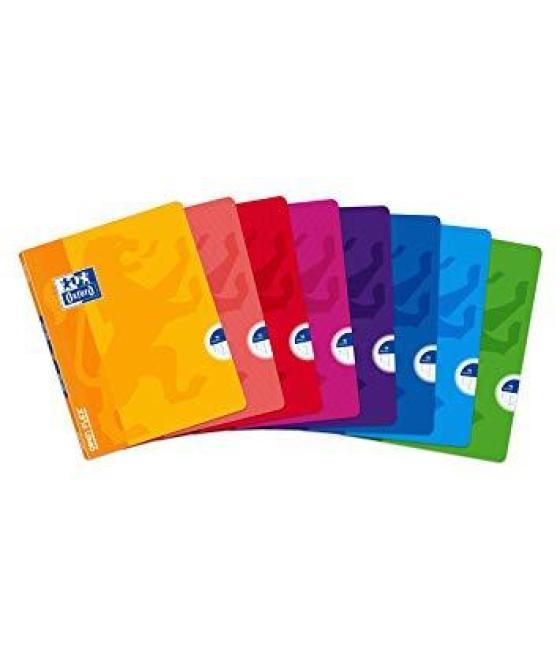 Oxford libreta grapada openflex 48 hojas 4x4 tapas de plástico a5+ colores -pack 10u-