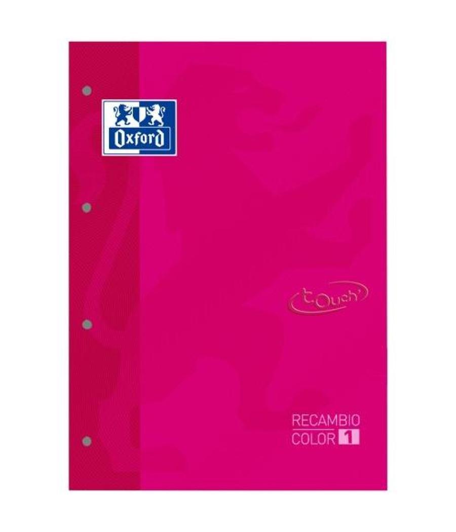 Oxford recambio touch 80h a4 encolado 90gr 5x5mm 4 taladros 1 banda color fucsia -5u-