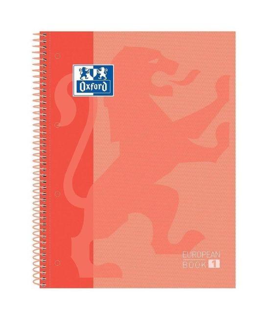 Oxford cuaderno europeanbook 1 school classic microperforado 80 hojas 5x5 tapas extraduras a4+ melocoton -5u-