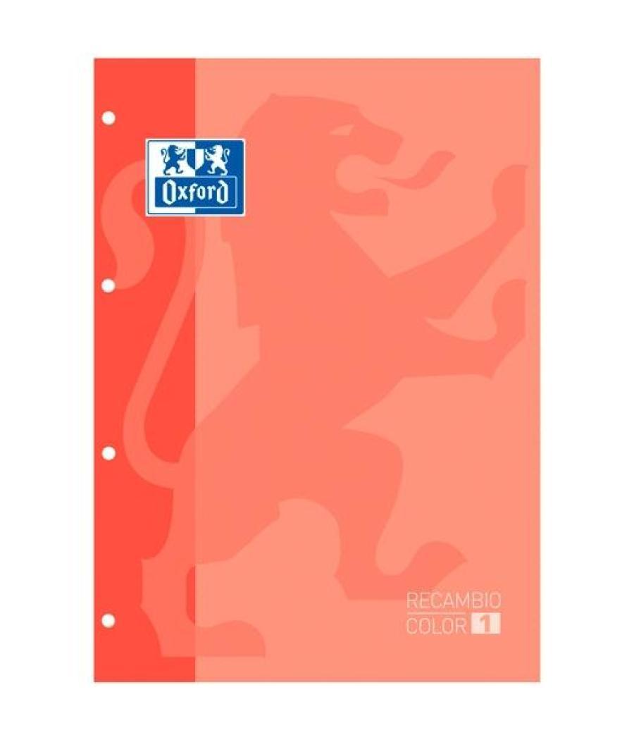 Oxford recambio classic 80h a4 encolado 90gr 5x5mm 4 taladros 1 banda color melocotón -5u-