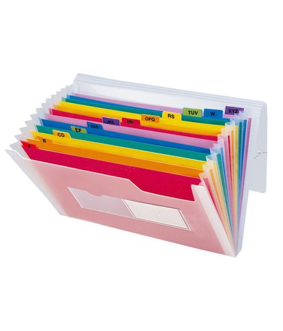 Carpeta liderpapel clasificador fuelle 42159 polipropileno a4 tte 2 huecos tarjetas spectrafile 13 dpto