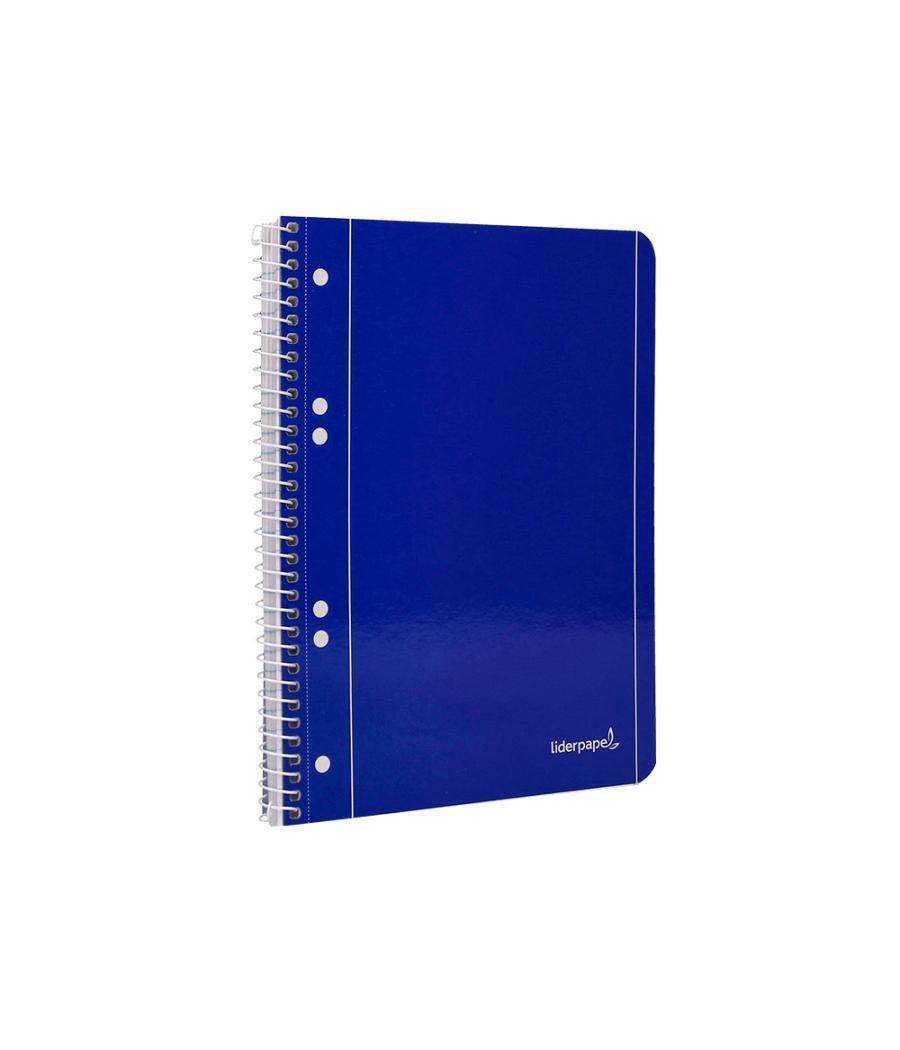 Cuaderno espiral liderpapel a5 micro serie azul tapa blanda 80h 75 gr liso 6taladros azul