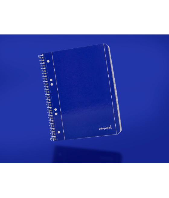 Cuaderno espiral liderpapel a5 micro serie azul tapa blanda 80h 75 gr liso 6taladros azul