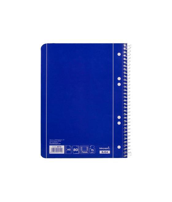 Cuaderno espiral liderpapel a5 micro serie azul tapa blanda 80h 75 gr horizontal 6 taladros azul