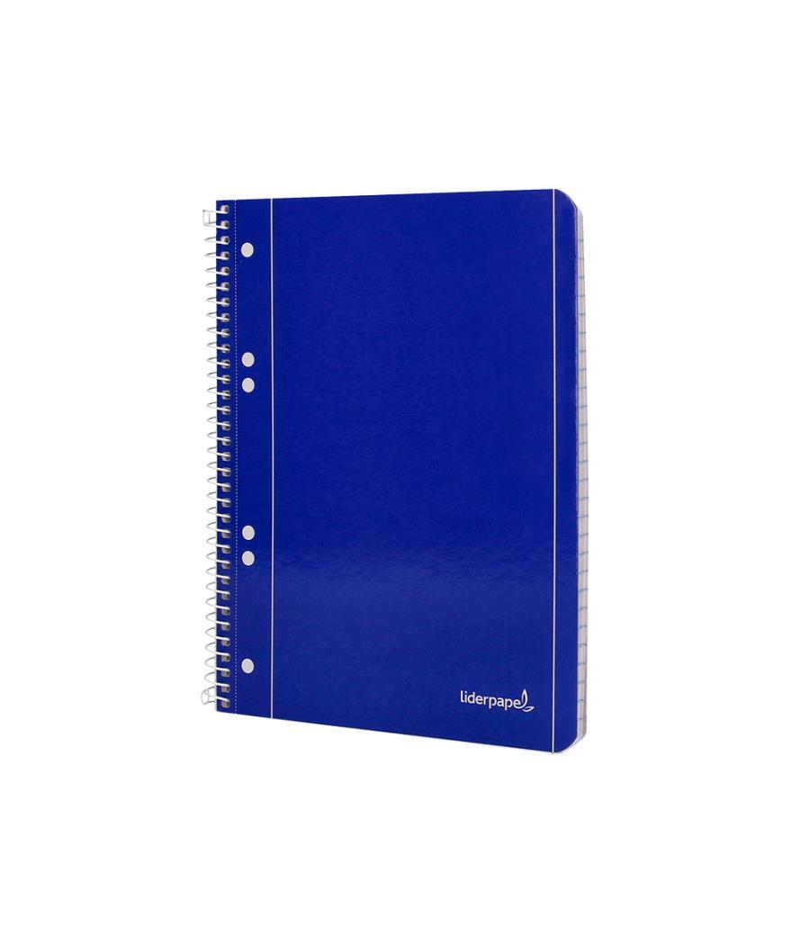 Cuaderno espiral liderpapel a5 micro serie azul tapa blanda 80h 75 gr cuadro5mm 6 taladros azul