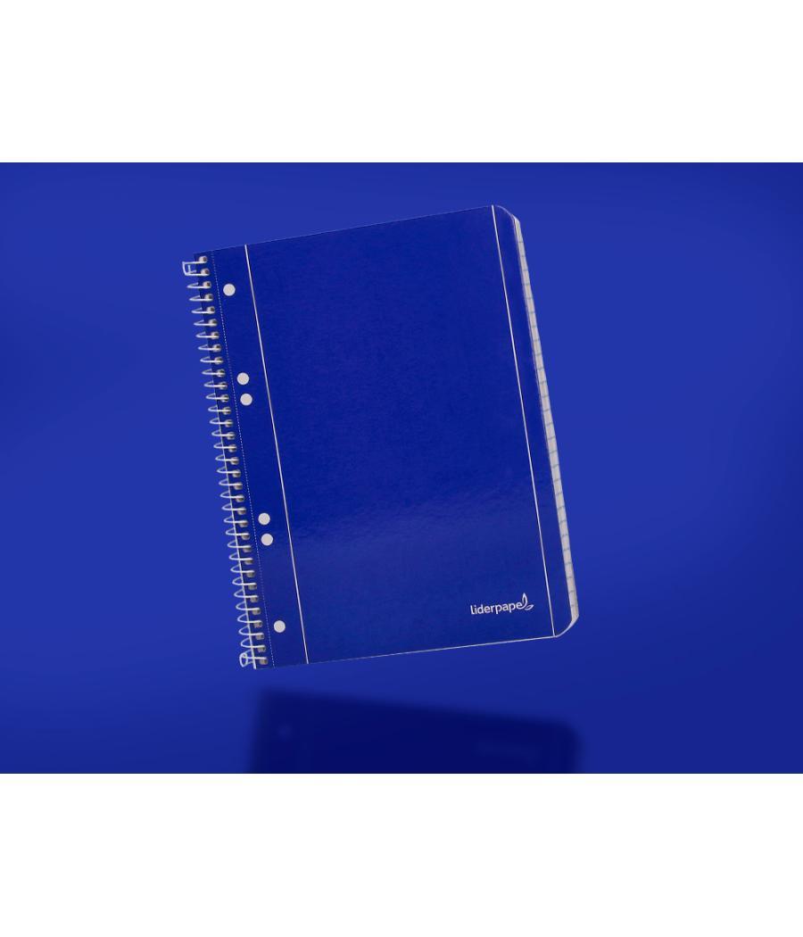 Cuaderno espiral liderpapel a5 micro serie azul tapa blanda 80h 75 gr cuadro5mm 6 taladros azul