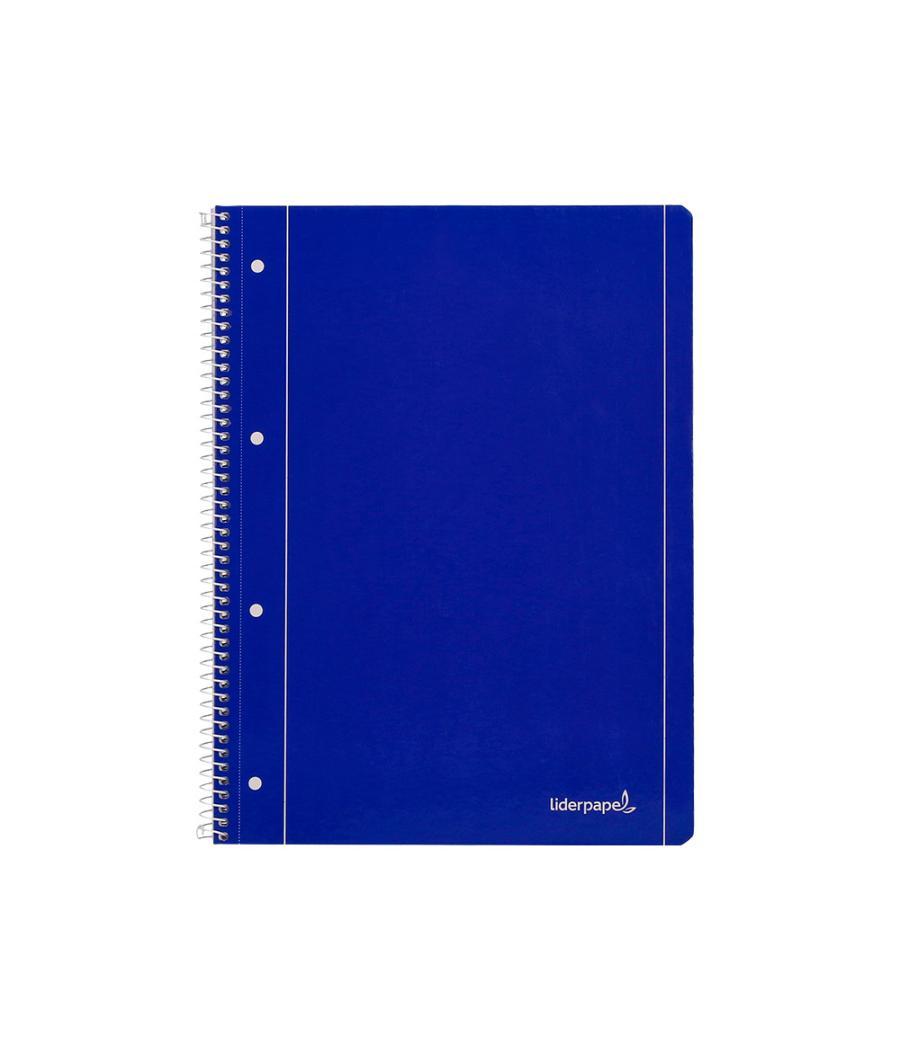 Cuaderno espiral liderpapel a4 micro serie azul tapa blanda 80h 75 gr liso con margen 4 taladros azul