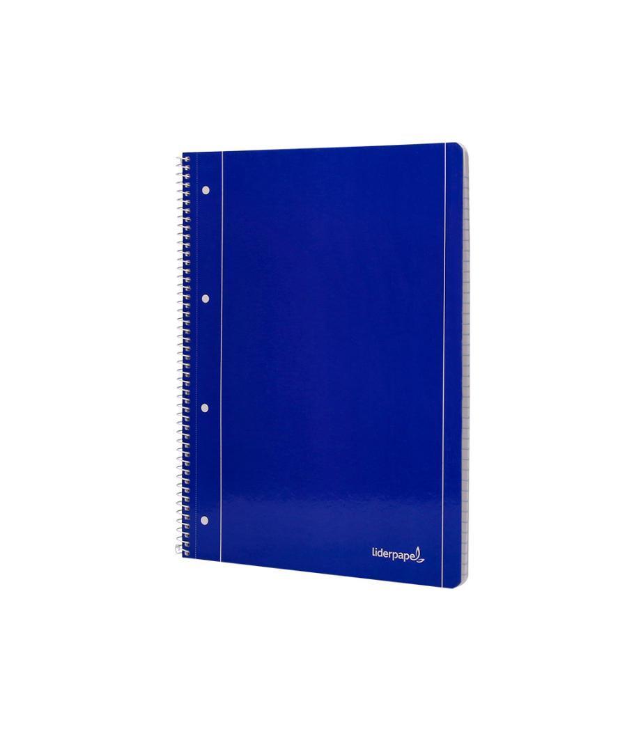 Cuaderno espiral liderpapel a4 micro serie azul tapa blanda 80h 75 gr liso con margen 4 taladros azul