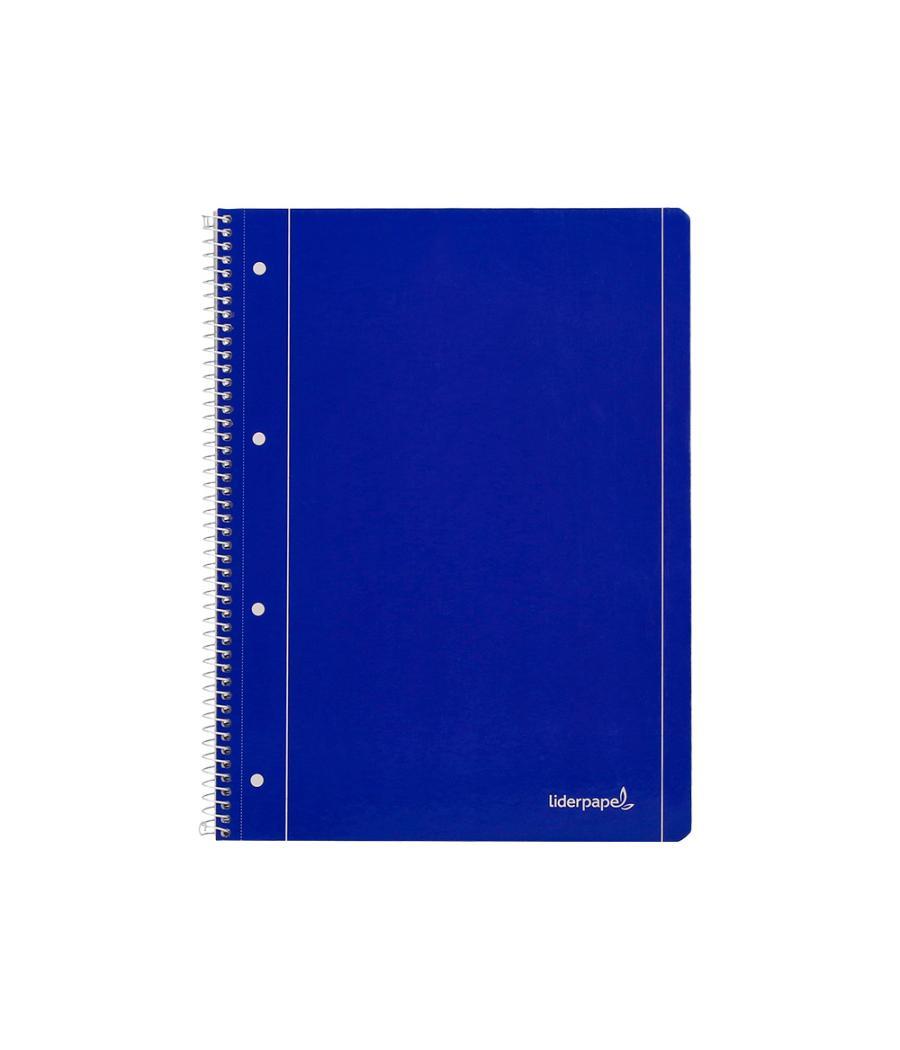 Cuaderno espiral liderpapel a4 micro serie azul tapa blanda 80h 80 gr horizontal con margen 4 taladros azul